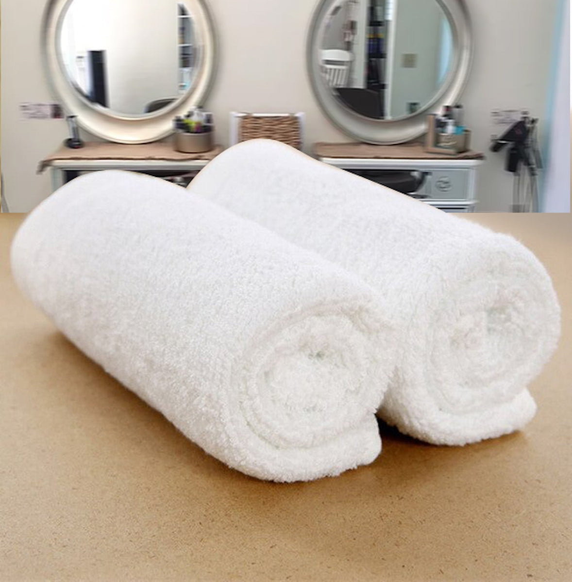 Green discount salon towels